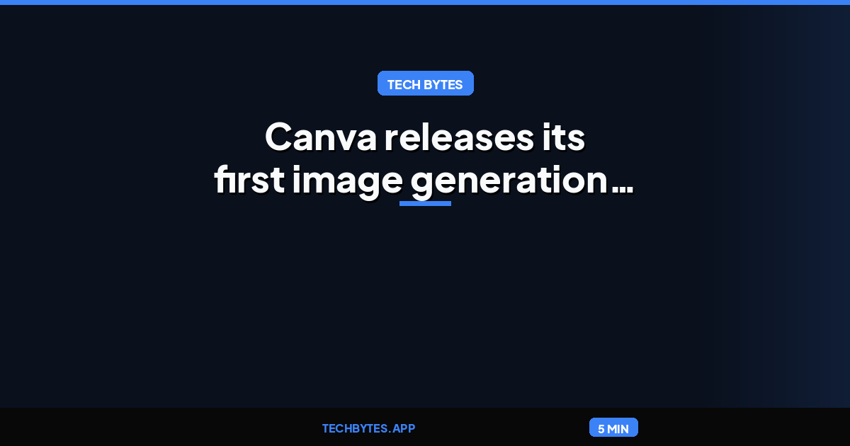 Canva releases its first image generation model