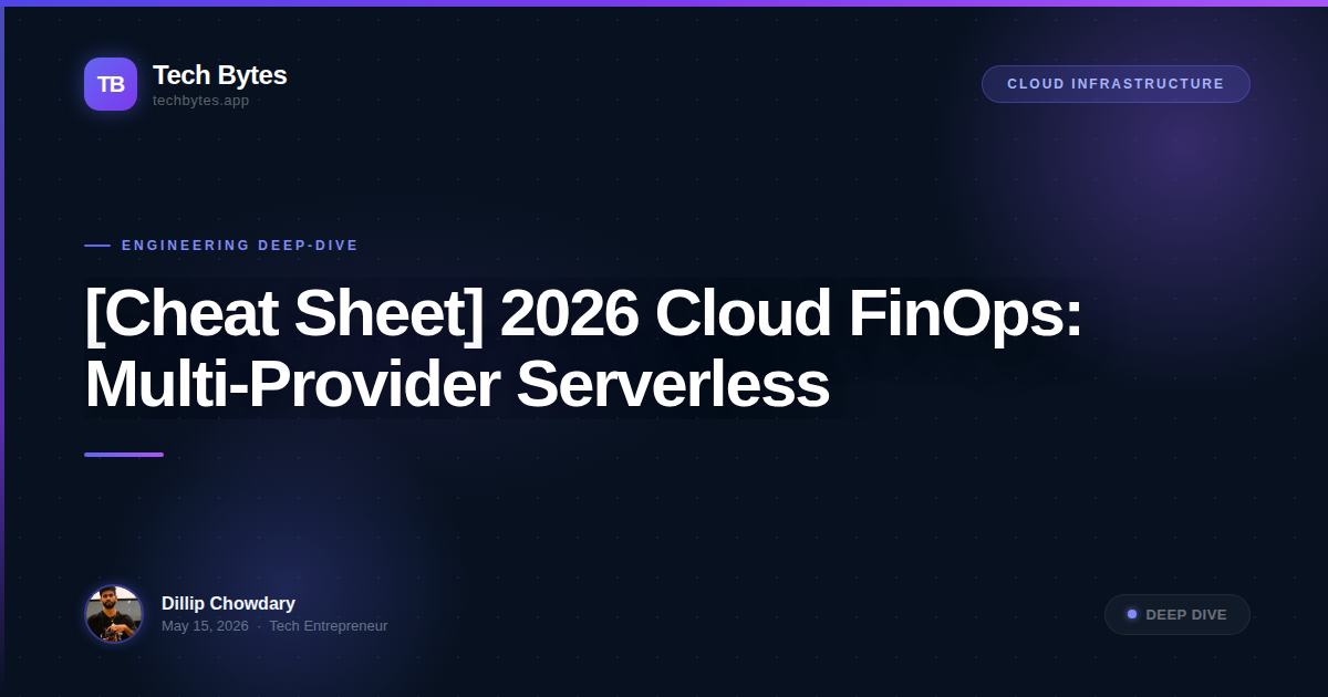 [Cheat Sheet] 2026 Cloud FinOps: Multi-Provider Serverless