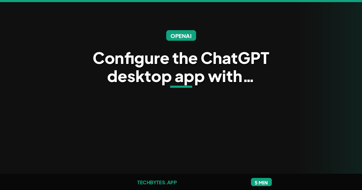 Configure the ChatGPT desktop app with Amazon Bedrock in AWS GovCloud (US)