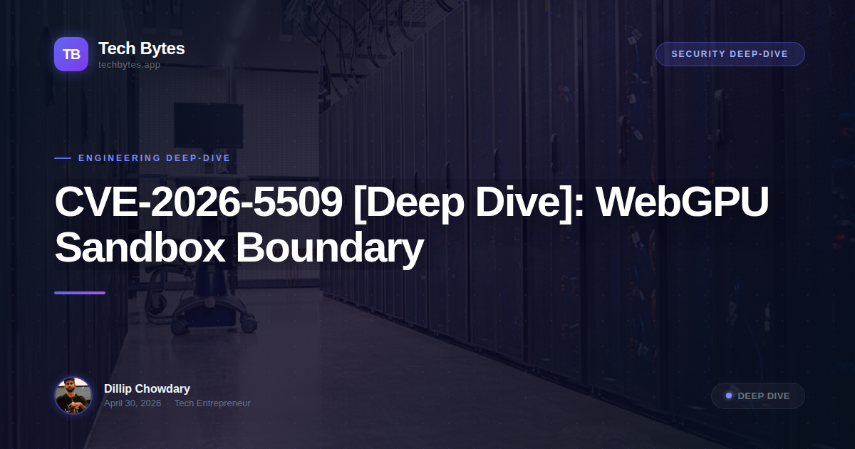 CVE-2026-5509 [Deep Dive]: WebGPU Sandbox Boundary