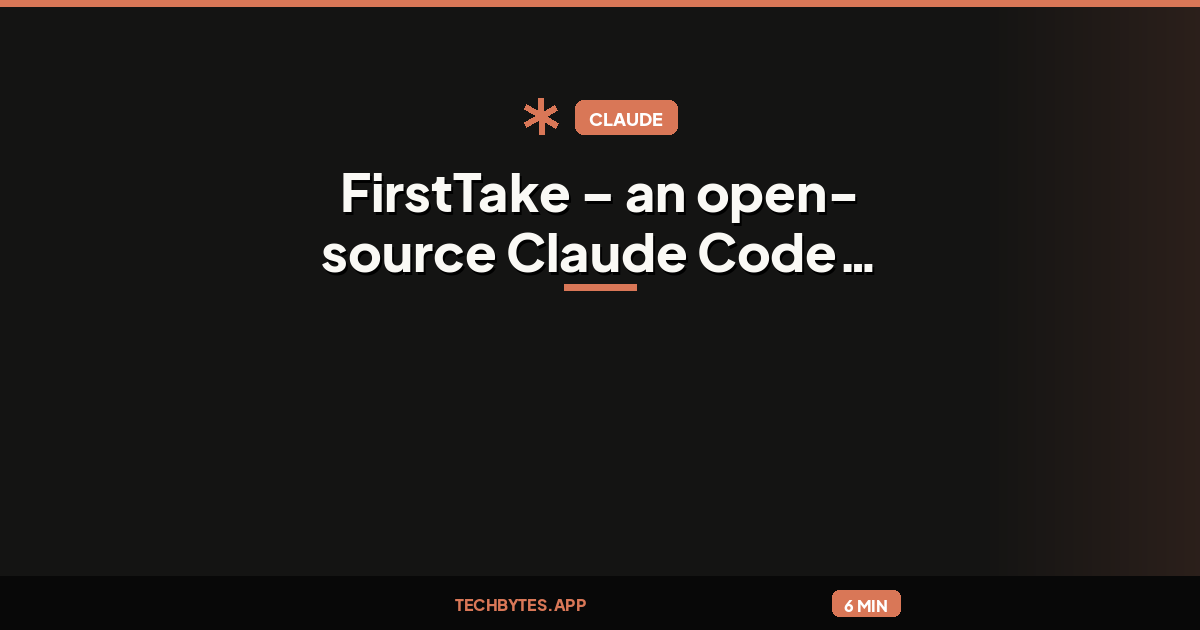 FirstTake – an open-source Claude Code skill for video shoots, offload