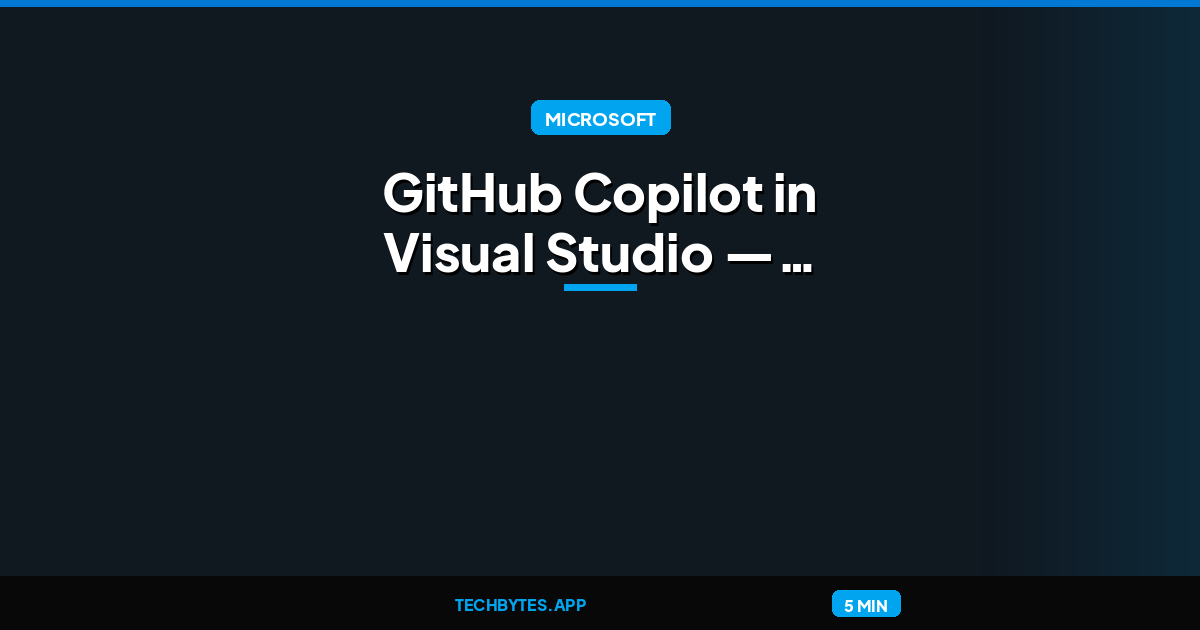GitHub Copilot in Visual Studio — September update