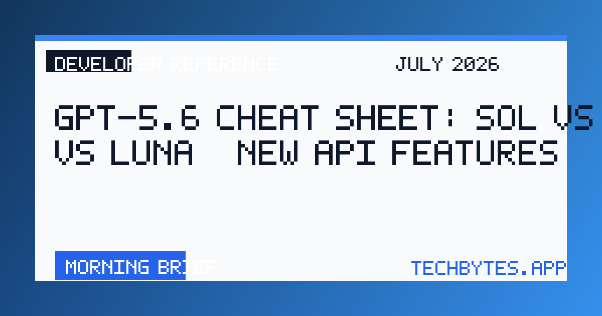 GPT-5.6 Cheat Sheet: Sol vs Terra vs Luna & the New Responses API Features