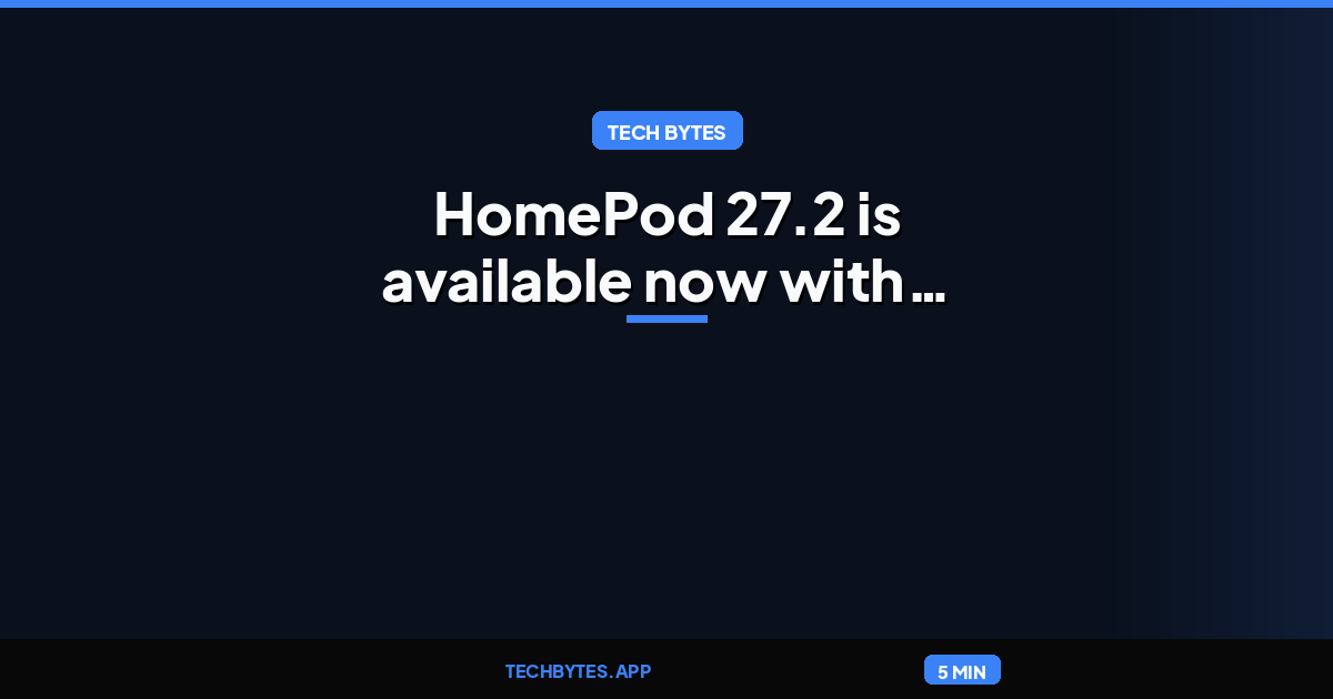 HomePod 27.2 is available now with four new features