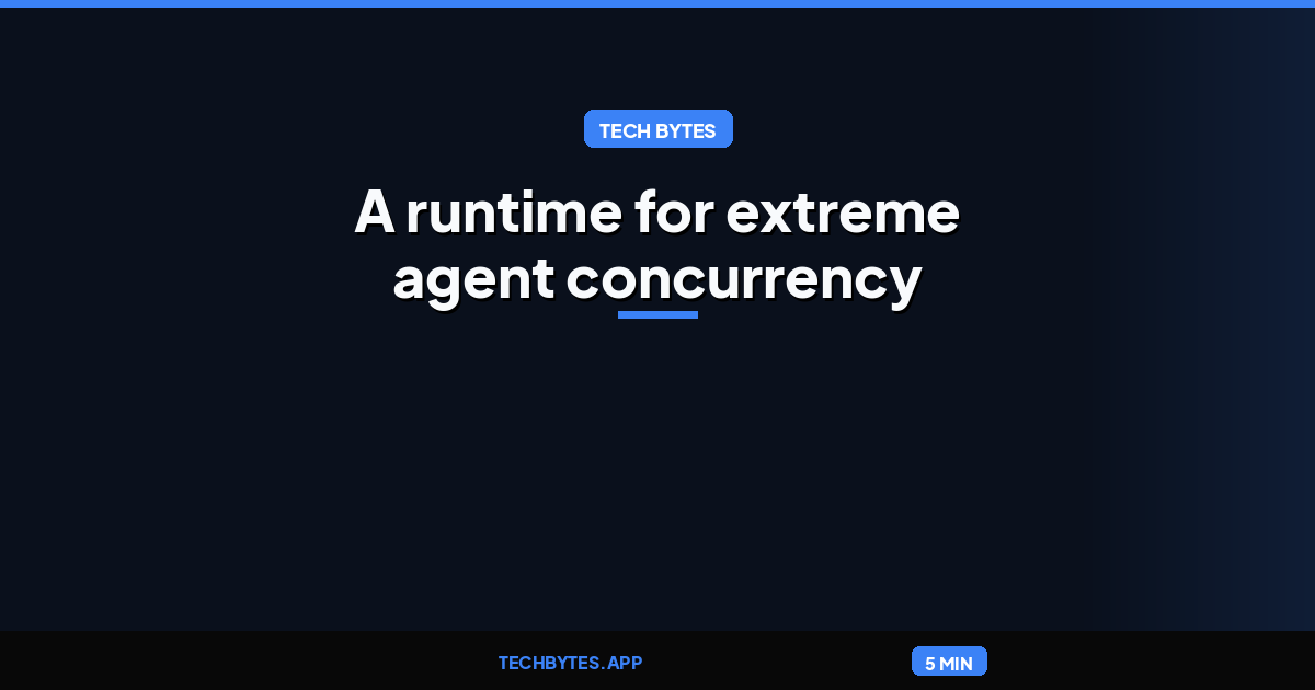 Infinity: A runtime for extreme agent concurrency