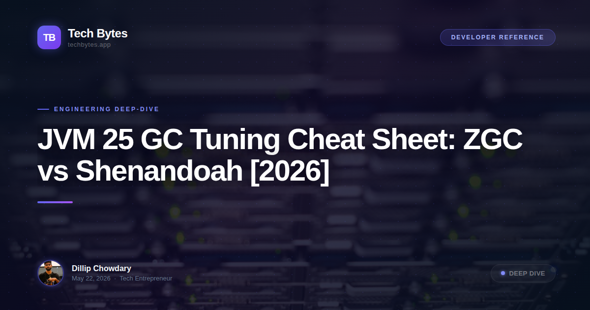 JVM 25 GC Tuning Cheat Sheet: ZGC vs Shenandoah [2026]