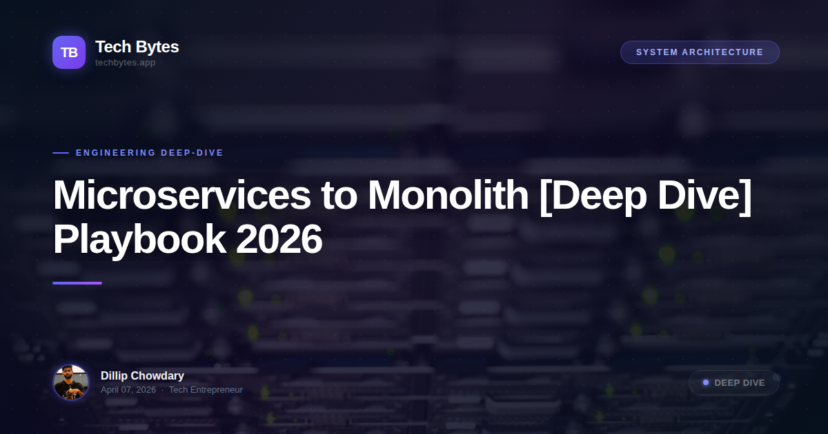Microservices to Monolith [Deep Dive] Playbook 2026