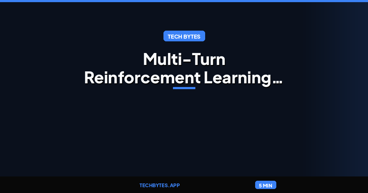 Multi-Turn Reinforcement Learning on Amazon SageMaker AI: A hands-on guide