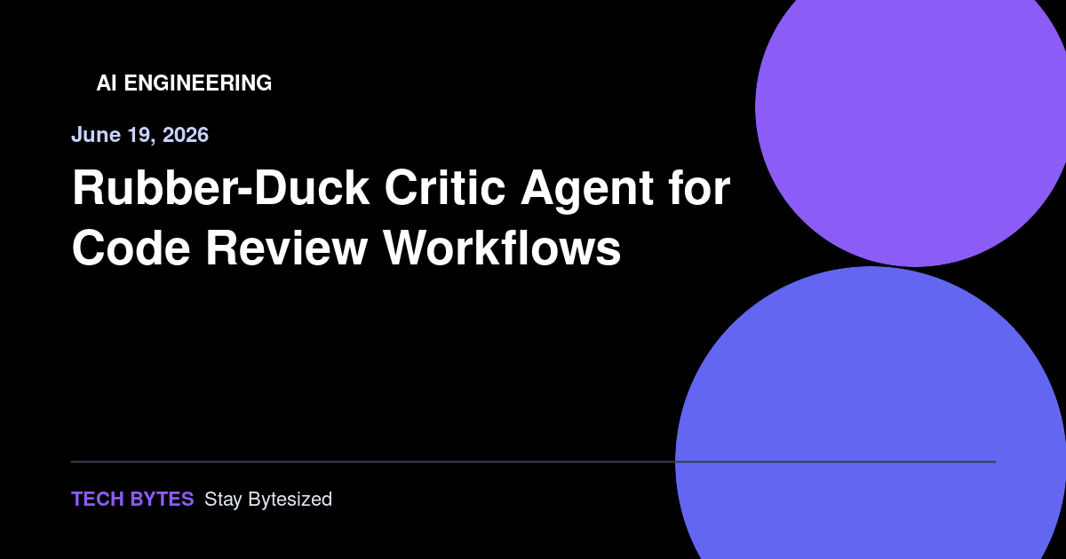 Rubber-Duck Critic Agent for Code Review Workflows