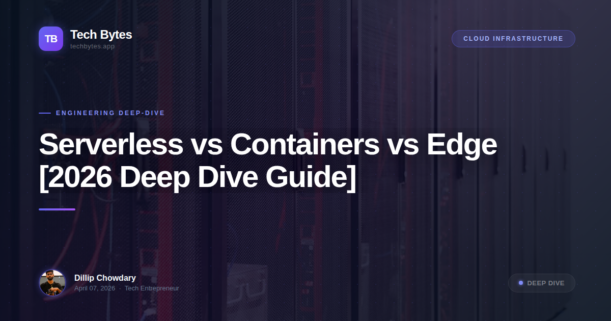 Serverless vs Containers vs Edge [2026 Deep Dive Guide]