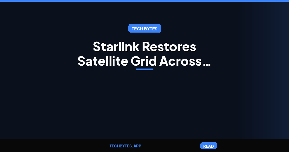 Starlink Restores Satellite Terminal Network Operations in Ukraine